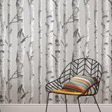 York Mountain Birch Grey Peel & Stick Wallpaper