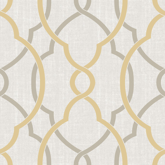 York Sausalito Taupe/Yellow Peel & Stick Wallpaper