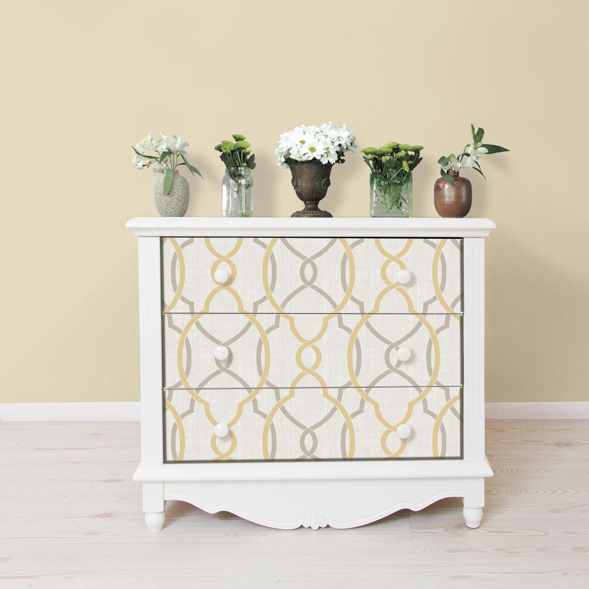 York Sausalito Taupe/Yellow Peel & Stick Wallpaper