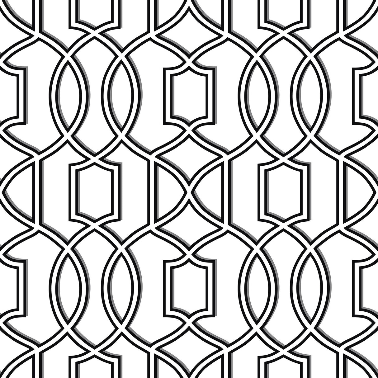 York Uptown Trellis Black/White Peel & Stick Wallpaper