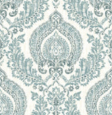 York Kensington Damask Blue Peel & Stick Wallpaper