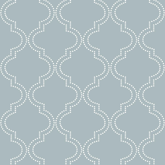 York Slate Blue Quatrefoil Peel & Stick Wallpaper