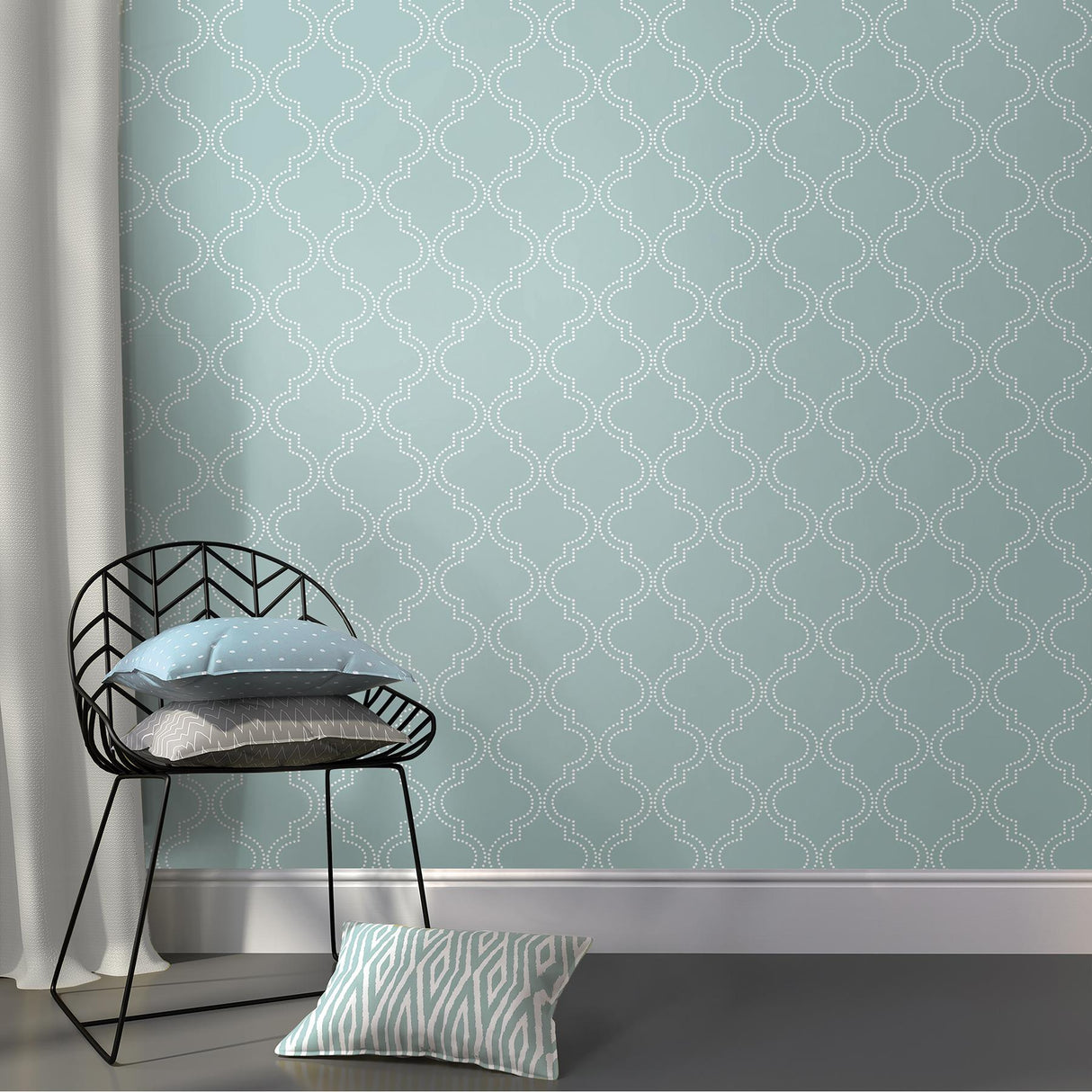 York Slate Blue Quatrefoil Peel & Stick Wallpaper