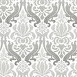 York Grey Nouveau Damask Peel & Stick Wallpaper