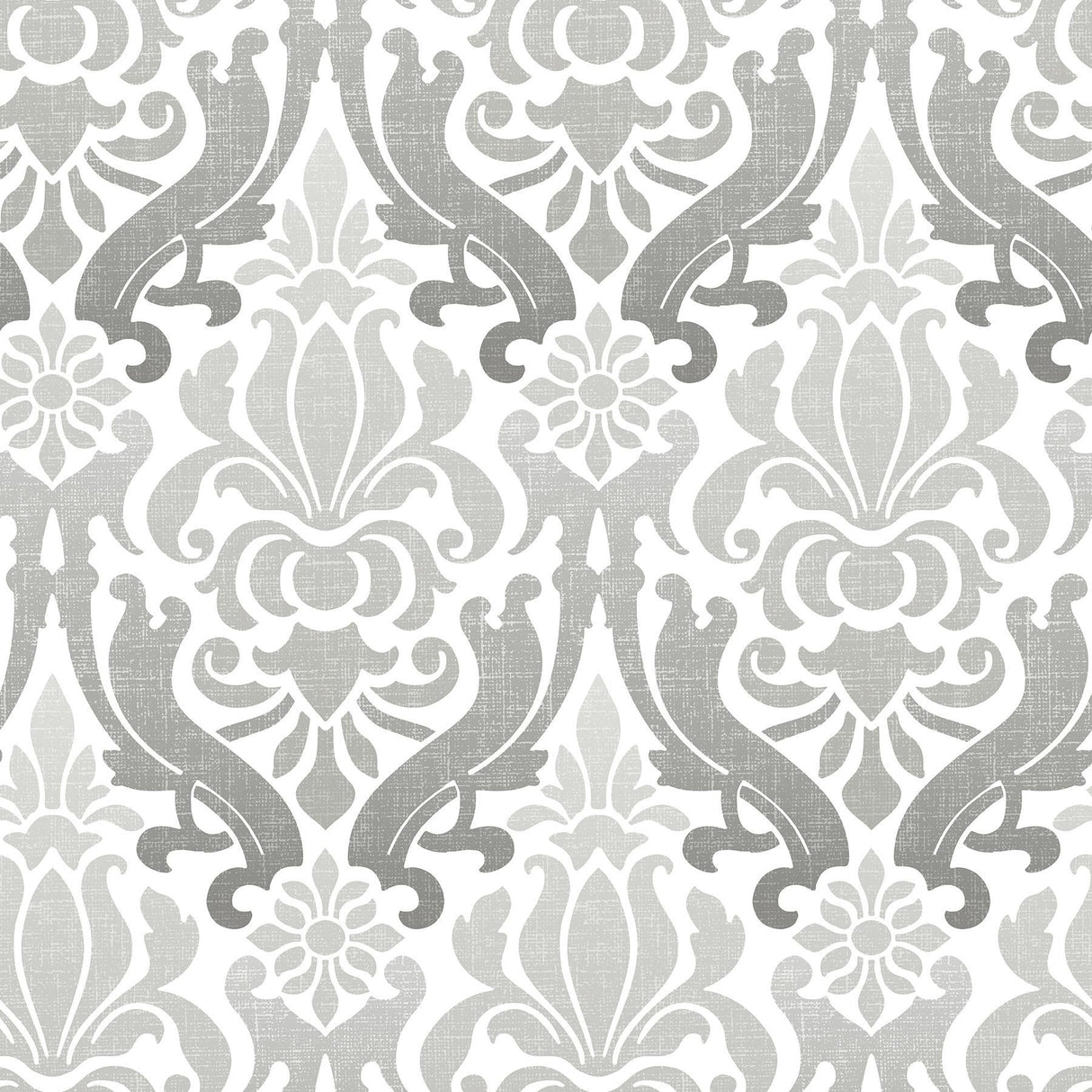York Grey Nouveau Damask Peel & Stick Wallpaper
