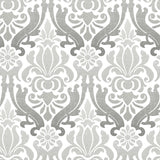 York Grey Nouveau Damask Peel & Stick Wallpaper
