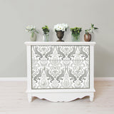 York Grey Nouveau Damask Peel & Stick Wallpaper