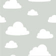 York Clouds Grey Peel & Stick Wallpaper