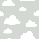 York Clouds Grey Peel & Stick Wallpaper
