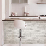 York Loft White Brick Peel & Stick Wallpaper