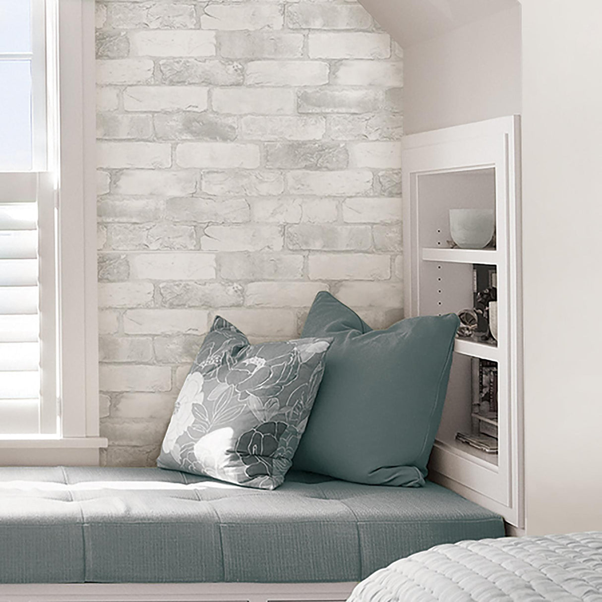 York Loft White Brick Peel & Stick Wallpaper