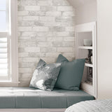 York Loft White Brick Peel & Stick Wallpaper