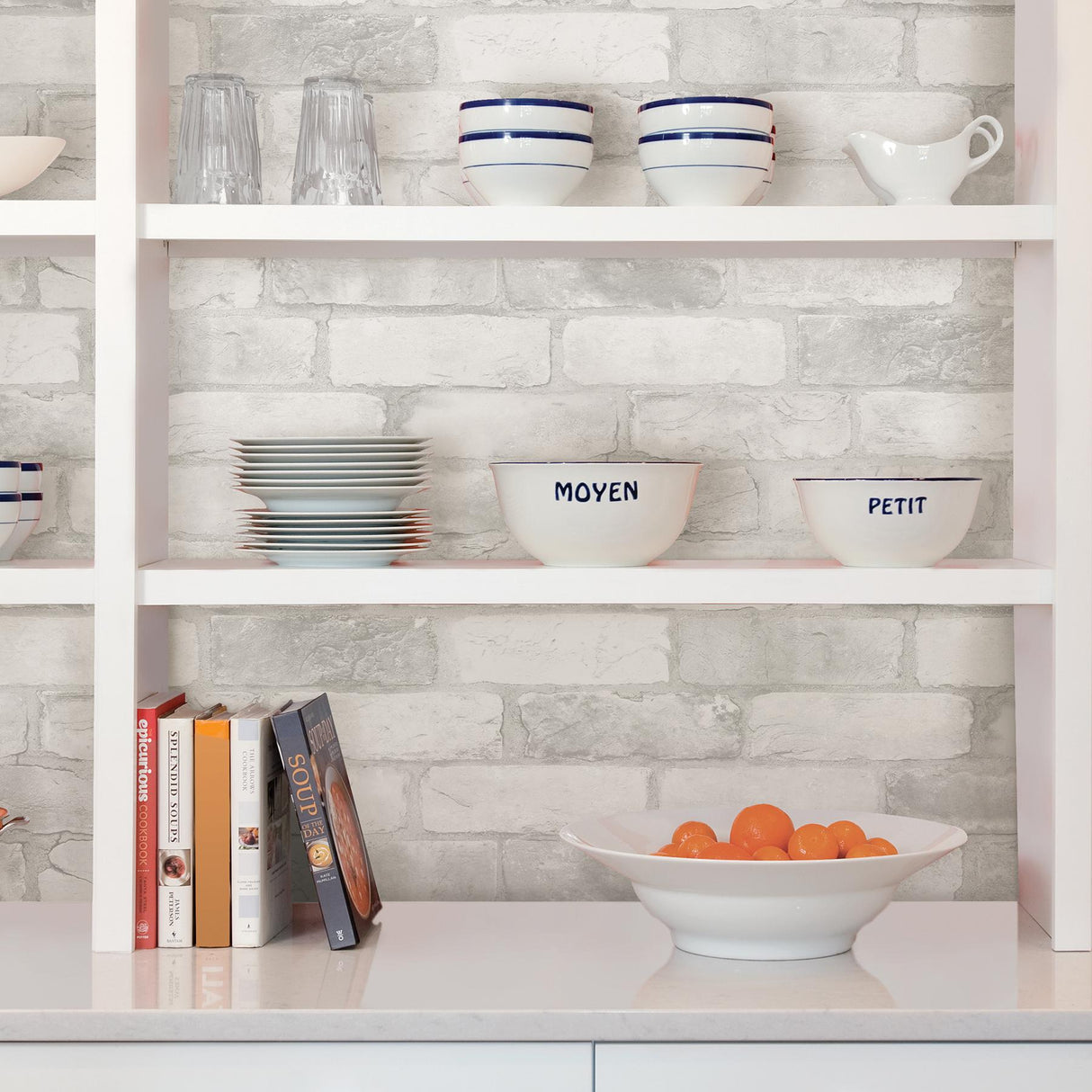 York Loft White Brick Peel & Stick Wallpaper