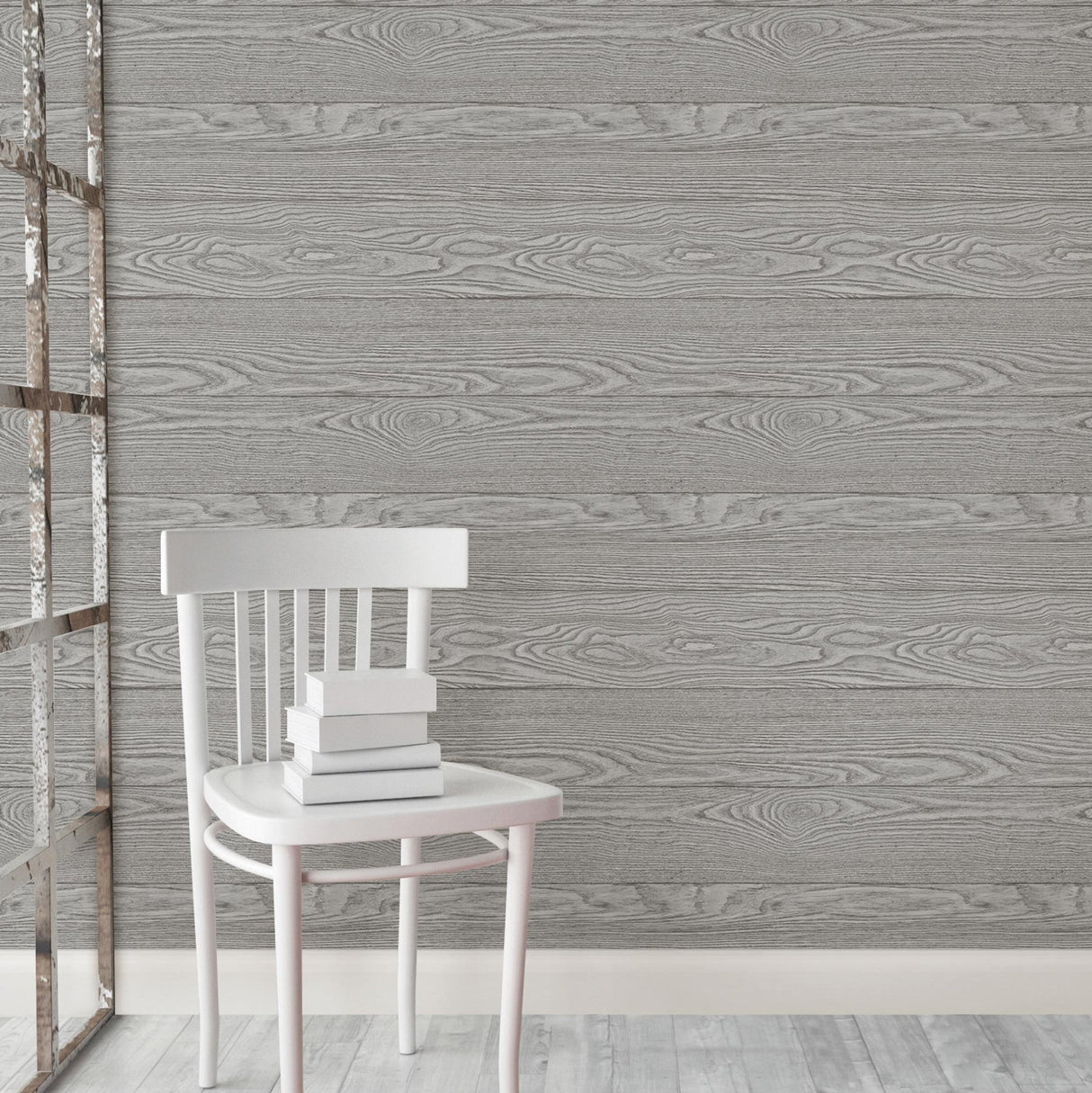 York Grey Salvaged Wood Peel & Stick Wallpaper