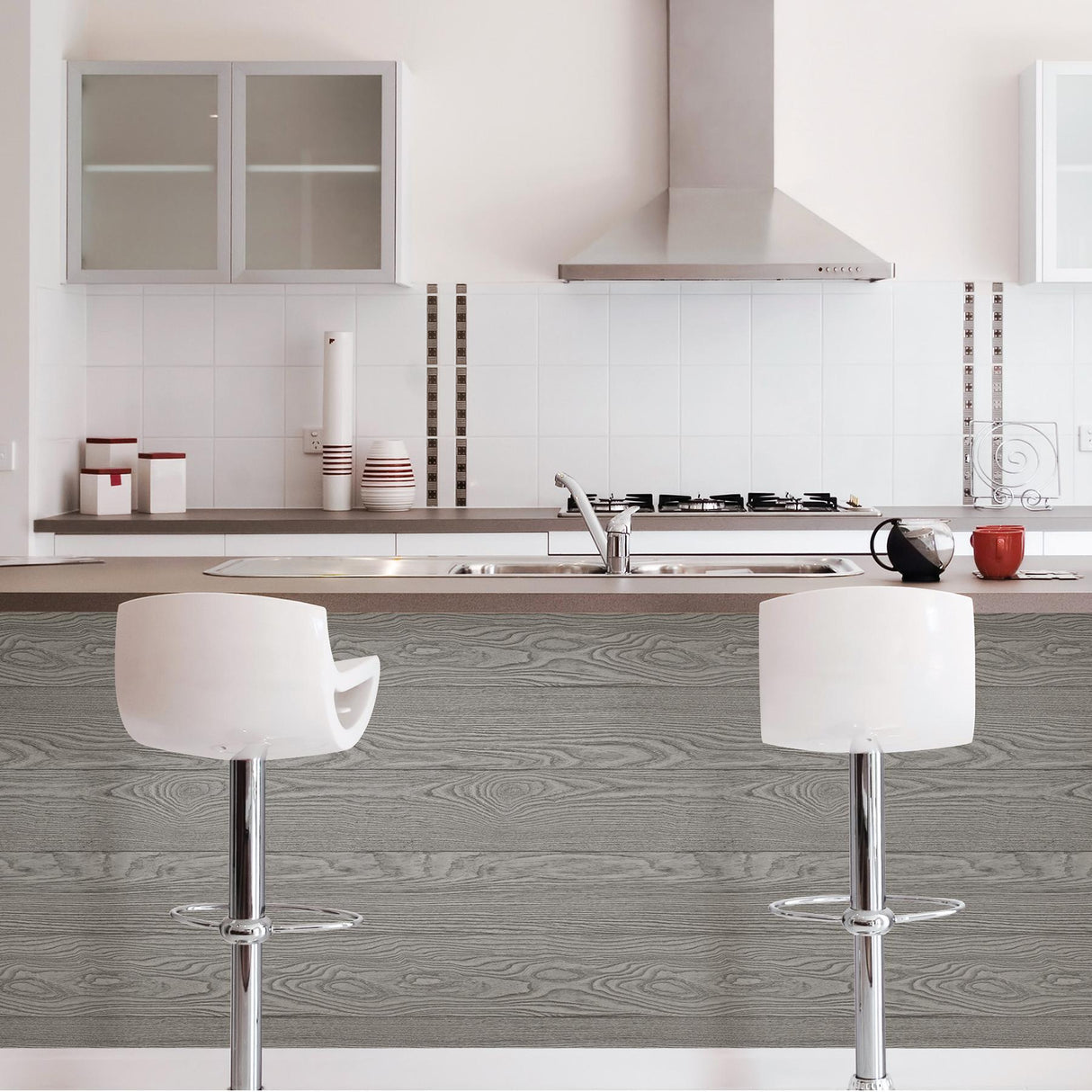 York Grey Salvaged Wood Peel & Stick Wallpaper