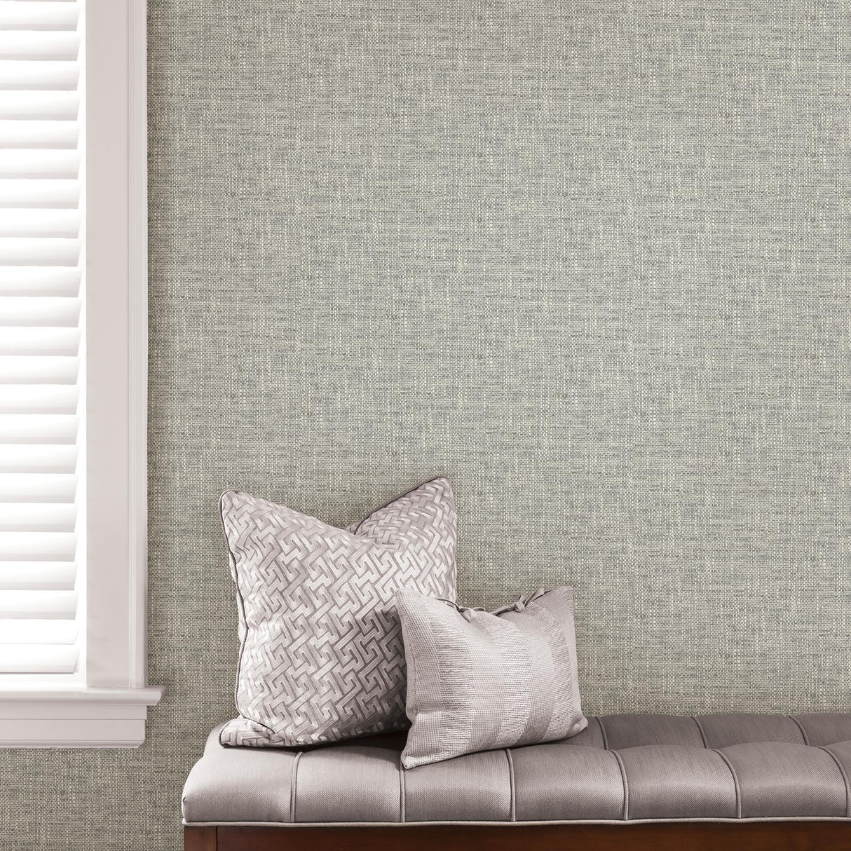 York Grey Poplin Texture Peel & Stick Wallpaper