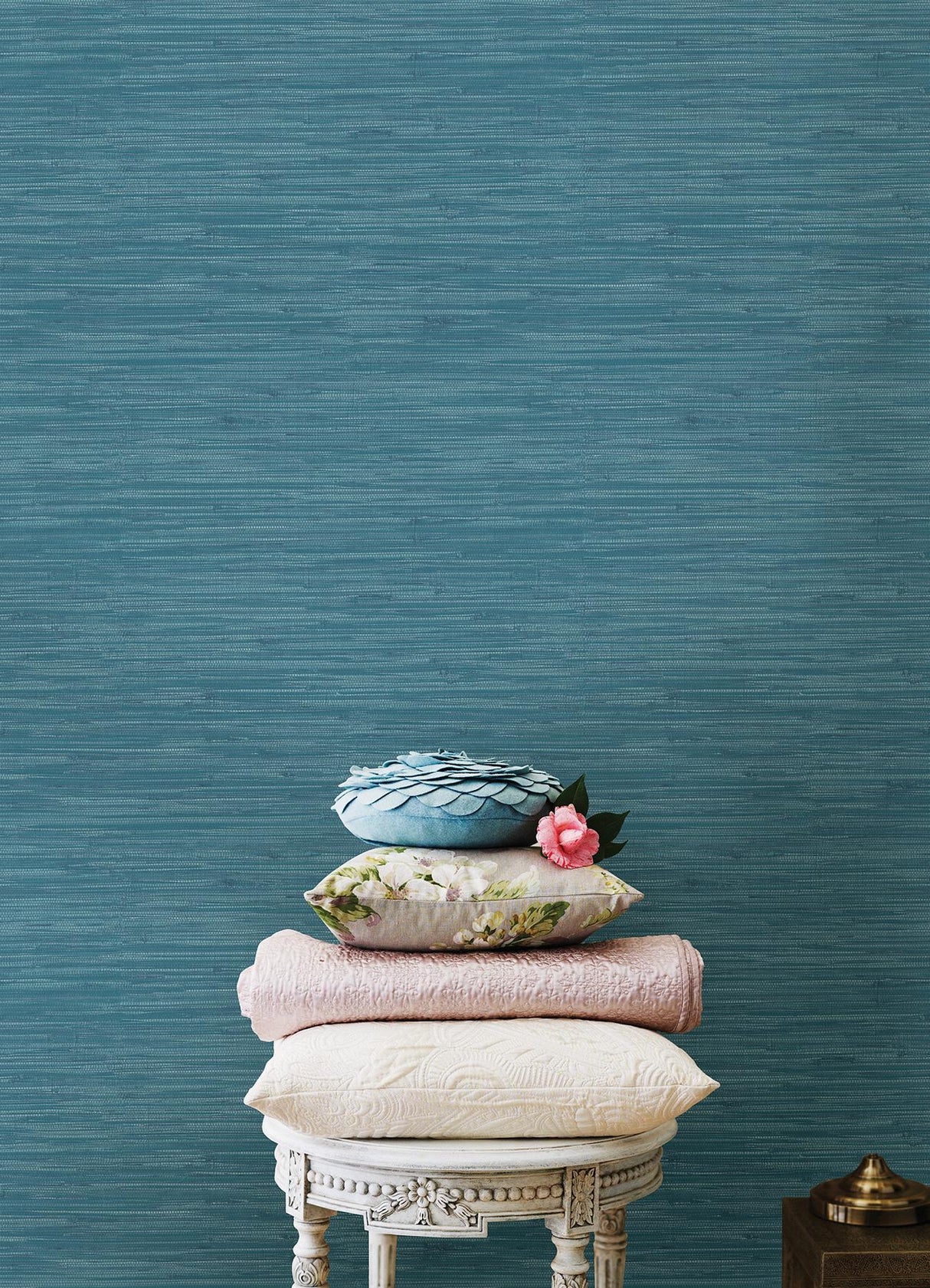 York Navy Grassweave Peel & Stick Wallpaper