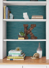 York Navy Grassweave Peel & Stick Wallpaper