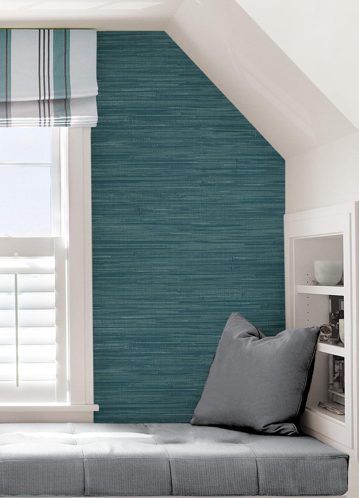 York Navy Grassweave Peel & Stick Wallpaper