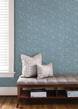 York Navy Poplin Texture Peel & Stick Wallpaper