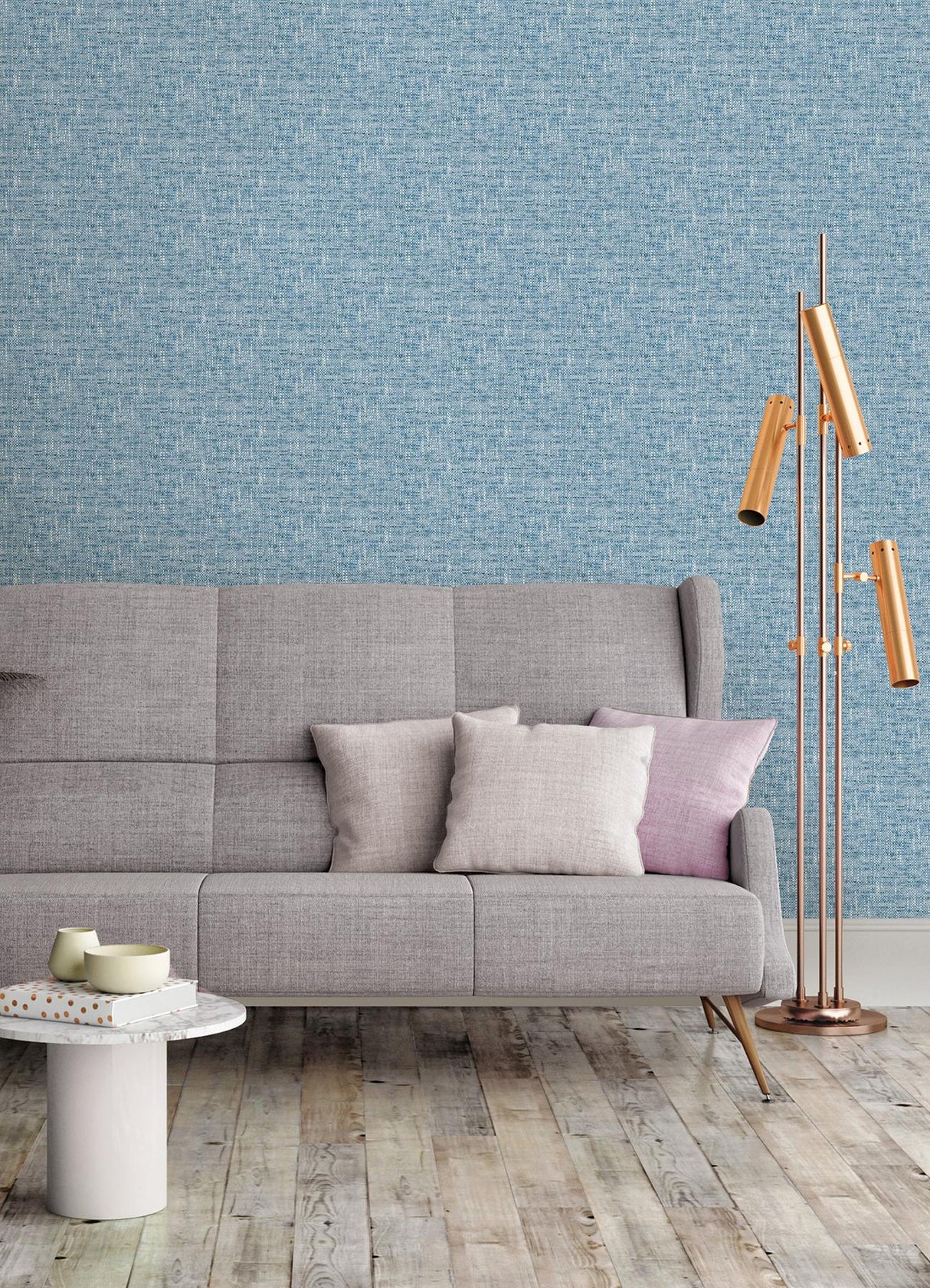 York Navy Poplin Texture Peel & Stick Wallpaper