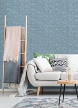 York Navy Poplin Texture Peel & Stick Wallpaper