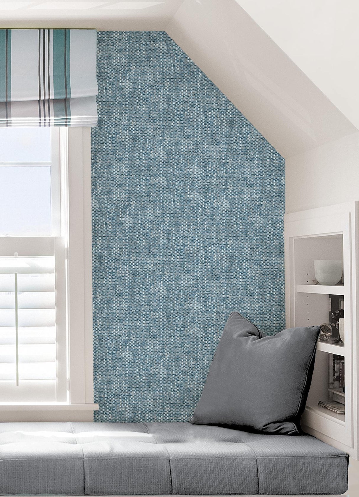 York Navy Poplin Texture Peel & Stick Wallpaper