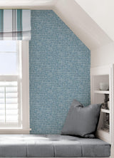 York Navy Poplin Texture Peel & Stick Wallpaper
