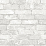 York Grey and White Brick Peel & Stick Wallpaper