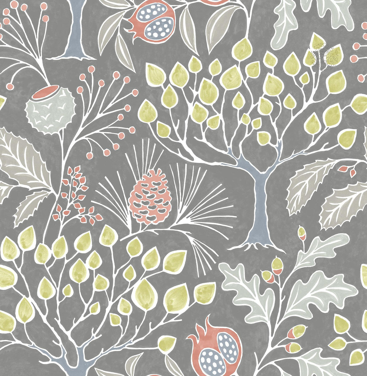 York Groovy Garden Grey Peel & Stick Wallpaper