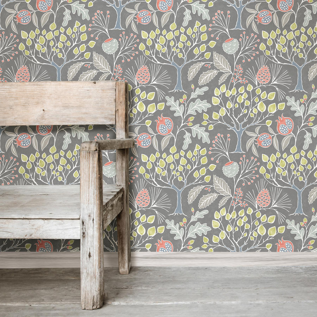 York Groovy Garden Grey Peel & Stick Wallpaper