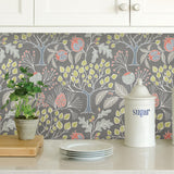 York Groovy Garden Grey Peel & Stick Wallpaper