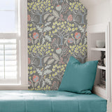 York Groovy Garden Grey Peel & Stick Wallpaper