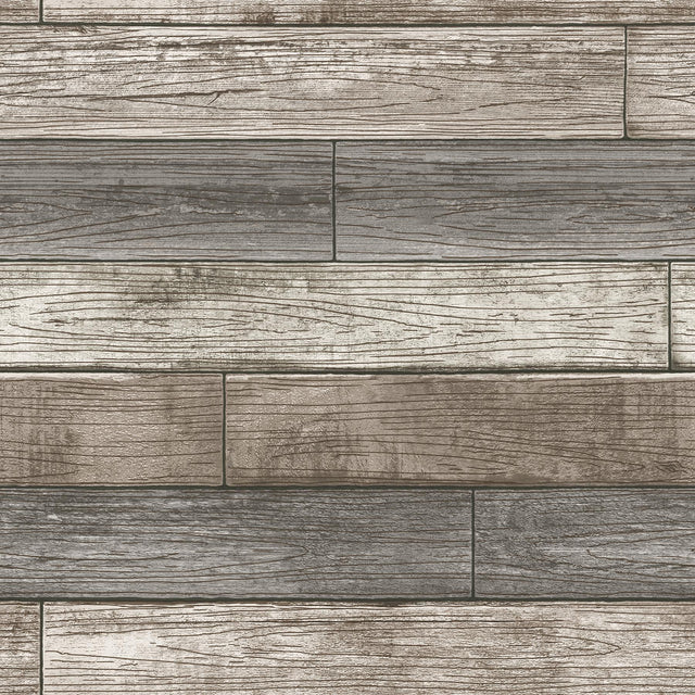 York Reclaimed Wood Plank Natural Peel & Stick Wallpaper