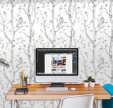 York Grey Woods Peel & Stick Wallpaper
