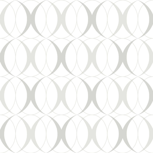 York Circulate Light Silver Peel & Stick Wallpaper