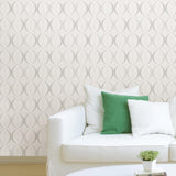 York Circulate Light Silver Peel & Stick Wallpaper