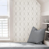 York Circulate Light Silver Peel & Stick Wallpaper