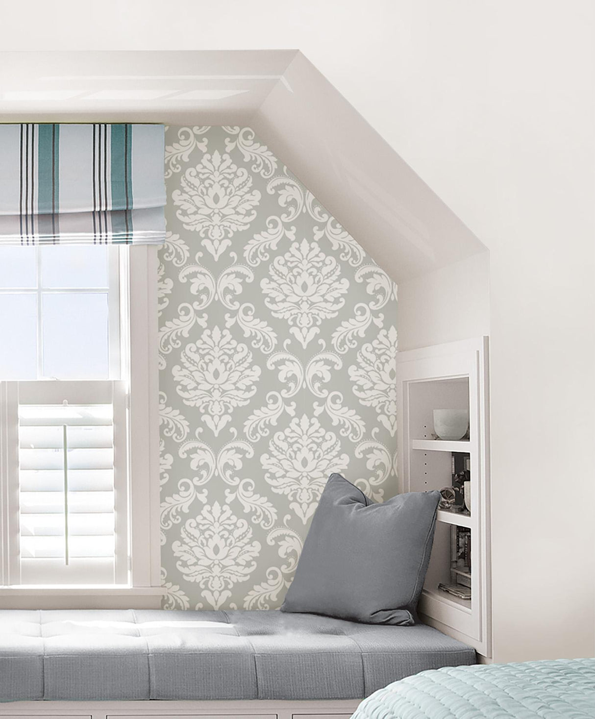 York Ariel Grey Peel & Stick Wallpaper