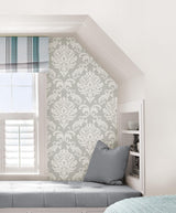 York Ariel Grey Peel & Stick Wallpaper