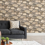 York Hadrian Stone Wall Peel & Stick Wallpaper