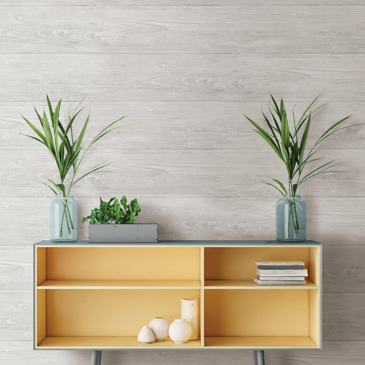 York Grey Wood Plank Peel & Stick Wallpaper