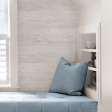 York Grey Wood Plank Peel & Stick Wallpaper