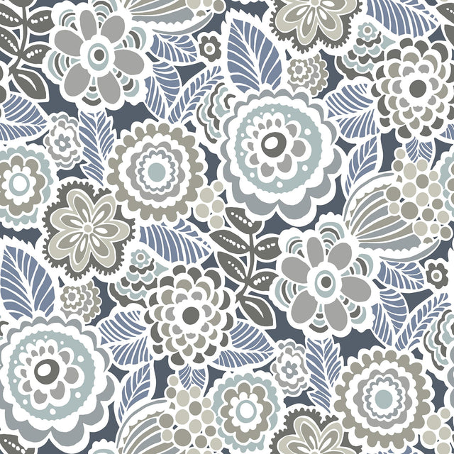 York Dream On Navy Peel & Stick Wallpaper