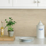 York Tibetan Grasscloth Cream Peel & Stick Wallpaper