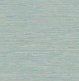 York Tibetan Grasscloth Teal Peel & Stick Wallpaper