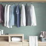 York Tibetan Grasscloth Teal Peel & Stick Wallpaper