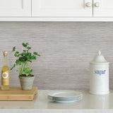York Tibetan Grasscloth Silver Peel & Stick Wallpaper