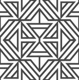 York Black Linear Peel & Stick Wallpaper