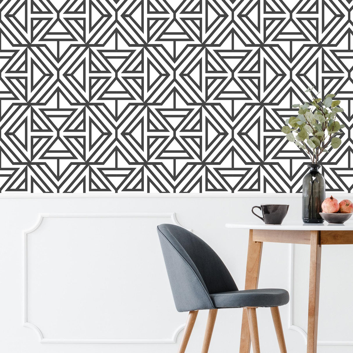 York Black Linear Peel & Stick Wallpaper